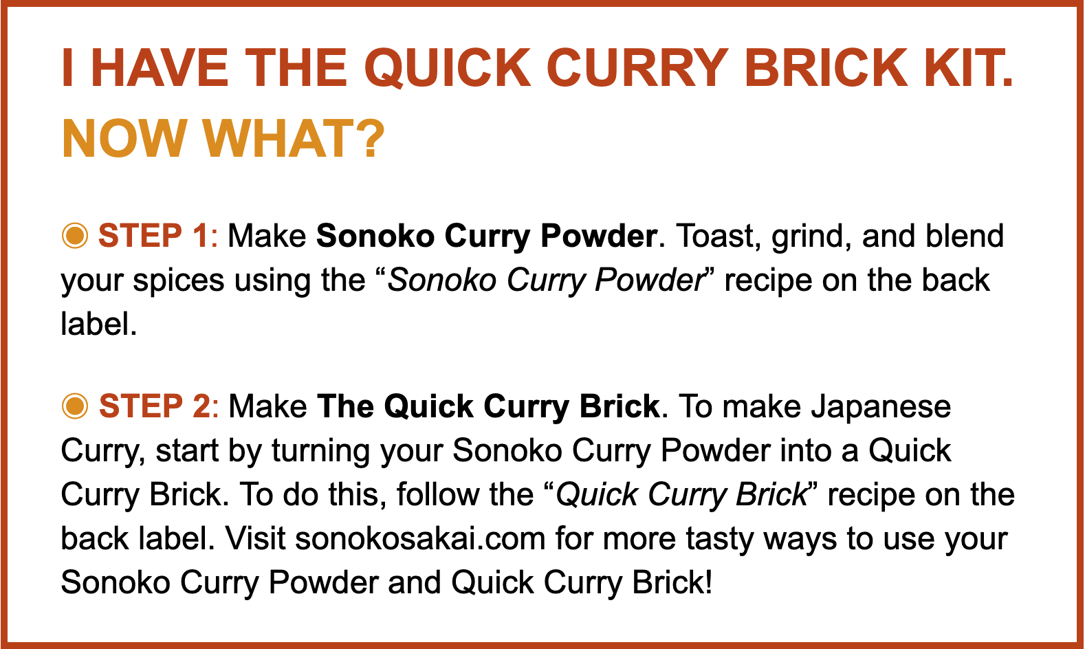 Whole Spice Kit for Japanese Curry Powder — Sonoko Sakai
